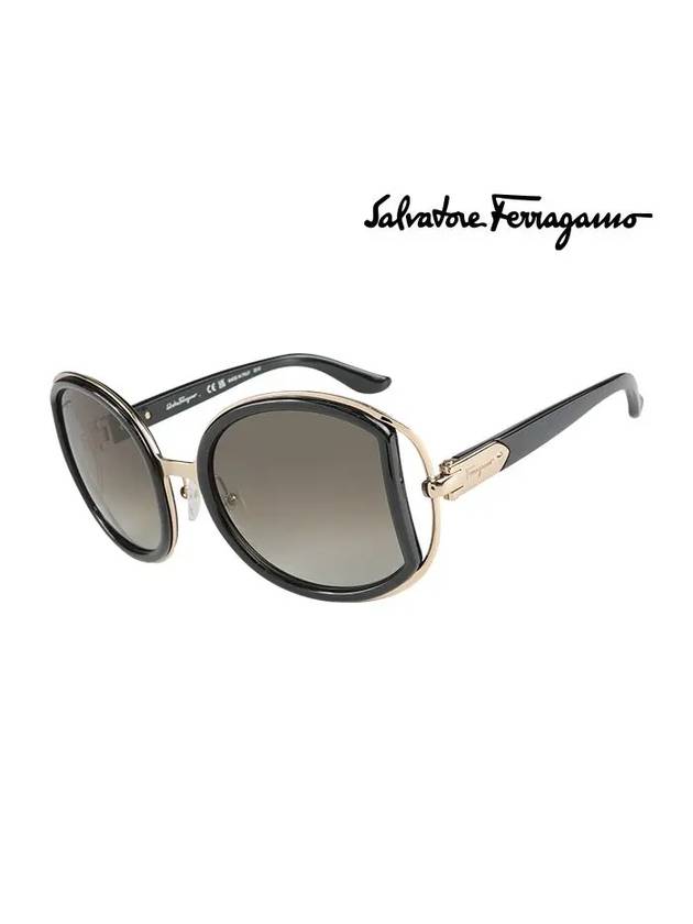 Eyewear Round Plastic Sunglasses Black - SALVATORE FERRAGAMO - BALAAN 3