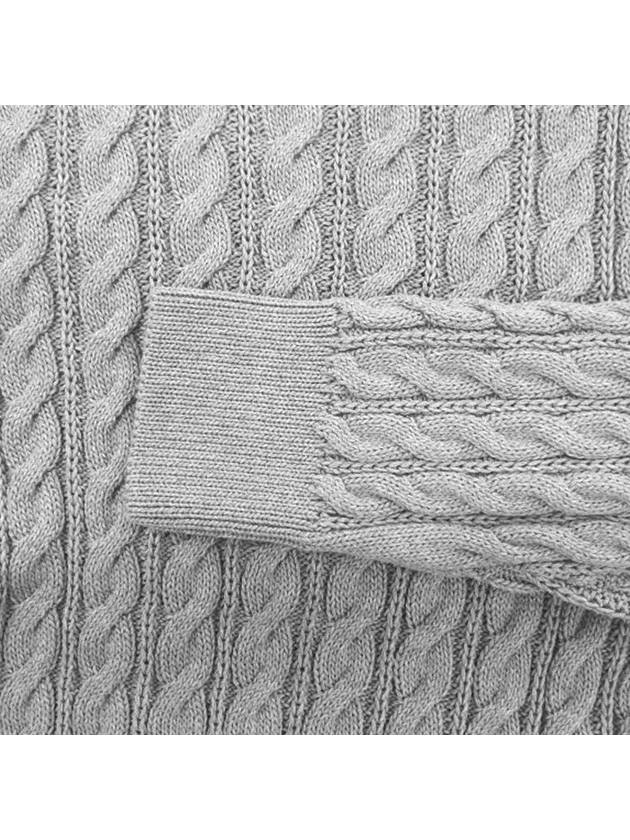 Diagonal Armband Cable Knit Top Grey - THOM BROWNE - BALAAN 9