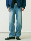 Straight Fit Carpenter Double Knee Washed Denim Pants Blue - KND - BALAAN 5