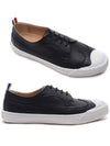 Long Wing Brogue Pebbled Calfskin Low Top Sneakers Black - THOM BROWNE - BALAAN 2