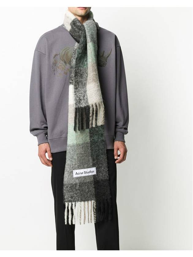 Check Mohair Muffler Green Grey Black - ACNE STUDIOS - BALAAN 6