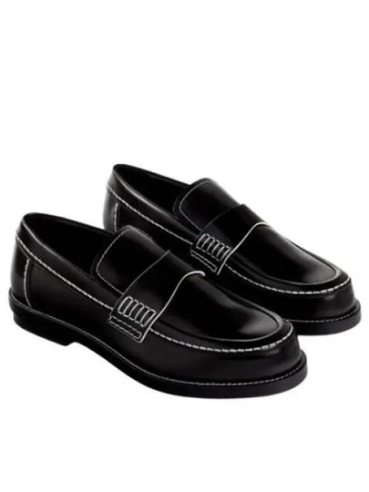 Stitch Detail Leather Loafers Black - ALEXANDER MCQUEEN - BALAAN 2