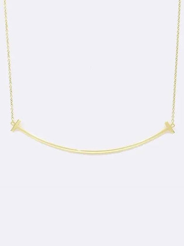 Tiffany 18K 750 Yellow Gold Smile Large Pendant Chain Necklace - TIFFANY & CO. - BALAAN 1