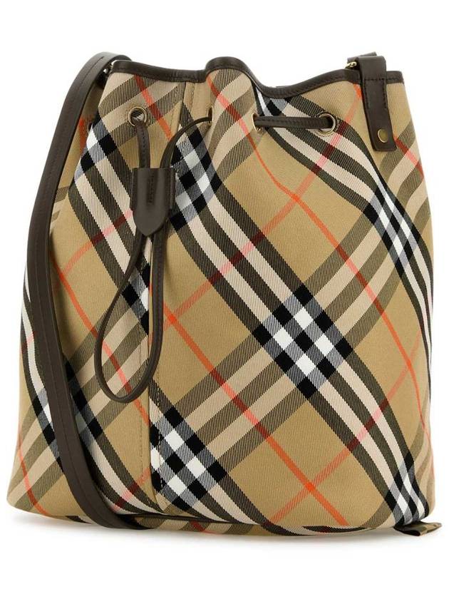 Check Cotton Bucket Bag Beige - BURBERRY - BALAAN 3