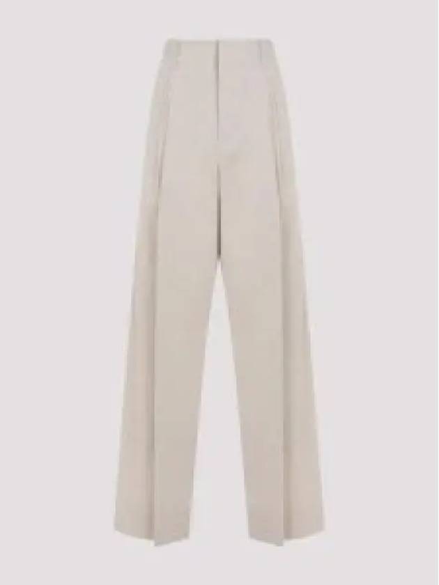 Cotton Silk Wide Leg Slacks Beige - BOTTEGA VENETA - BALAAN 2