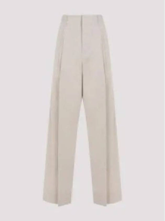 Cotton Silk Wide Leg Slacks Beige - BOTTEGA VENETA - BALAAN 2