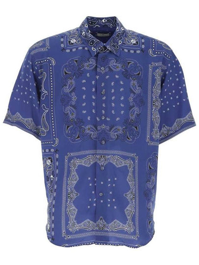 Men's Paisley Pattern Short Sleeve Shirt Blue - ETRO - BALAAN 2