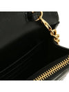 Envelope Chain Leather Half Wallet Black - SAINT LAURENT - BALAAN 8