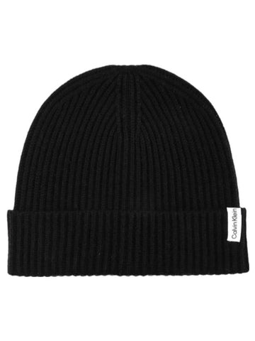 rib knit beanie black - CALVIN KLEIN - BALAAN 1