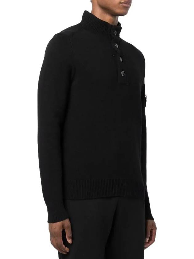 21FW black halfzipup button wool knit 7515540A3 - STONE ISLAND - BALAAN 3