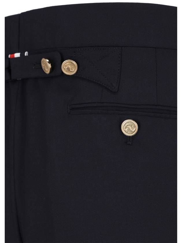 Diagonal Plain Weave Classic Wool Slacks Navy - THOM BROWNE - BALAAN 5