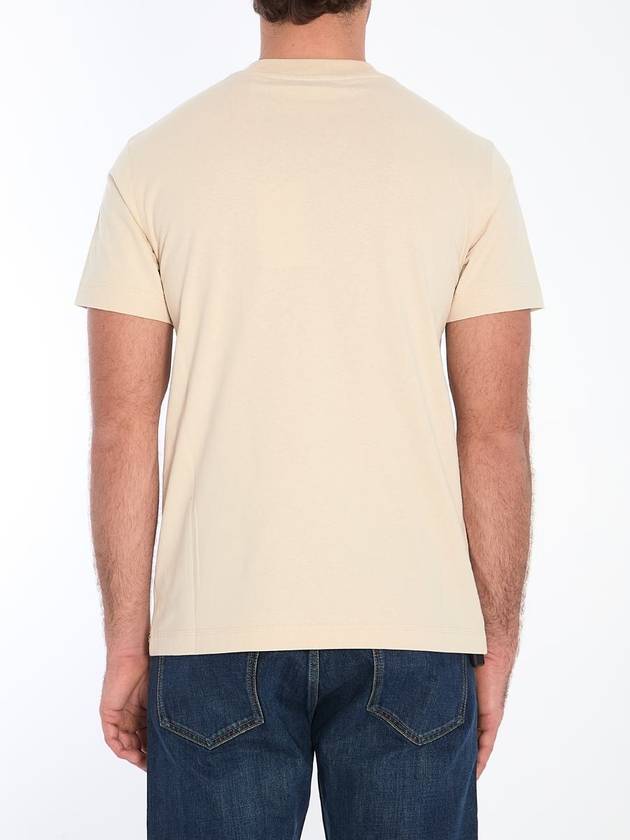 Check Label Cotton Short Sleeve T-Shirt Beige - BURBERRY - BALAAN 5