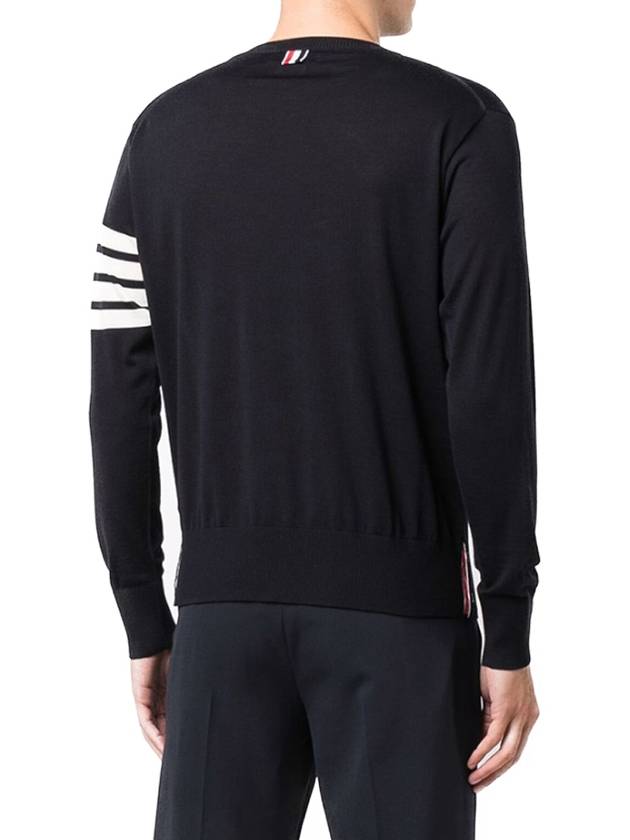 4 Bar Armband Classic Merino Wool Knit Top Navy - THOM BROWNE - BALAAN 4