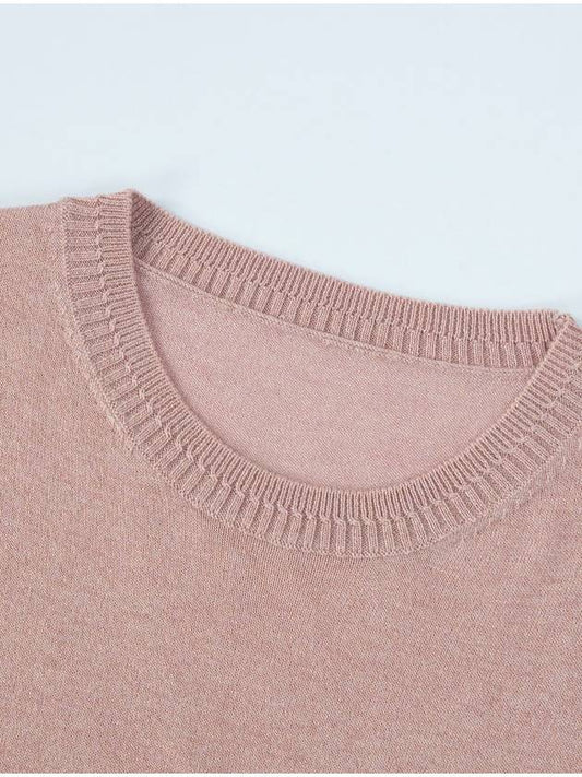 24SS Glitter Round Neck Knit Top Pink - CALLAITE - BALAAN 2