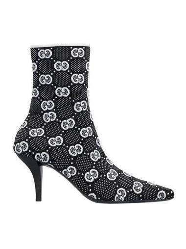 GG knit ankle boots black white - GUCCI - BALAAN 1