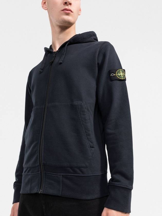 Wappen Patch Cotton Zip Up Hoodie Navy - STONE ISLAND - BALAAN 6