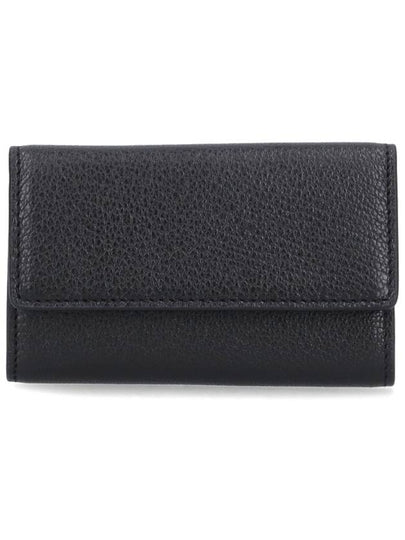 Postitch Logo Leather Key Holder Wallet Black - MAISON MARGIELA - BALAAN 2