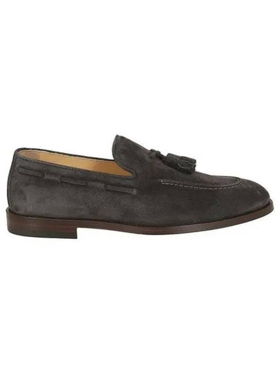 Tassel Detail Suede Loafers Dark Grey - BRUNELLO CUCINELLI - BALAAN 2