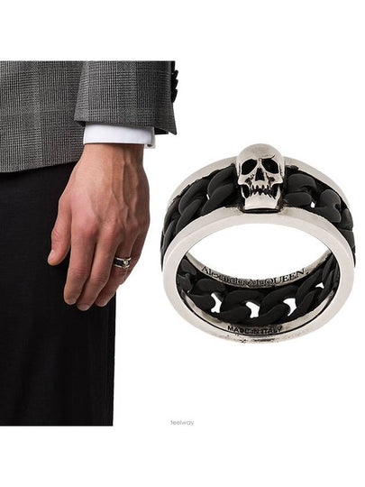 Men's Non-Colored Skull Chain Ring Black Silver - ALEXANDER MCQUEEN - BALAAN 2