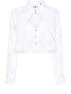 ORB Logo Embroidery Heart Cut-Off Crop Shirt White - VIVIENNE WESTWOOD - BALAAN 2