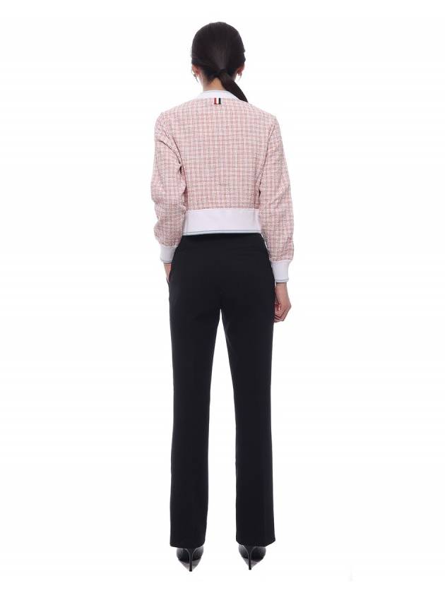 Check Tweed Cardigan Pink - THOM BROWNE - BALAAN 6