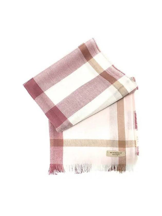 Light Weight Cashmere Check Scarf Ivory Red - BURBERRY - BALAAN 1