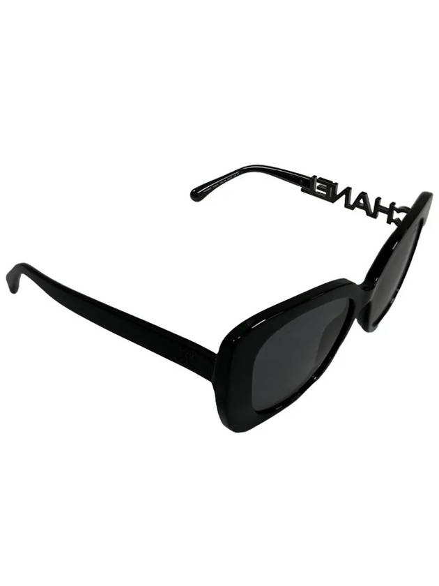 Lettering Cat Eye Sunglasses CH5422B C501T8 A71353 Black Logo - CHANEL - BALAAN 5