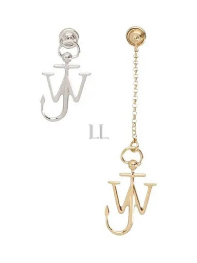 Logo Drop Unbalance Earrings Silver Gold - JW ANDERSON - BALAAN 2