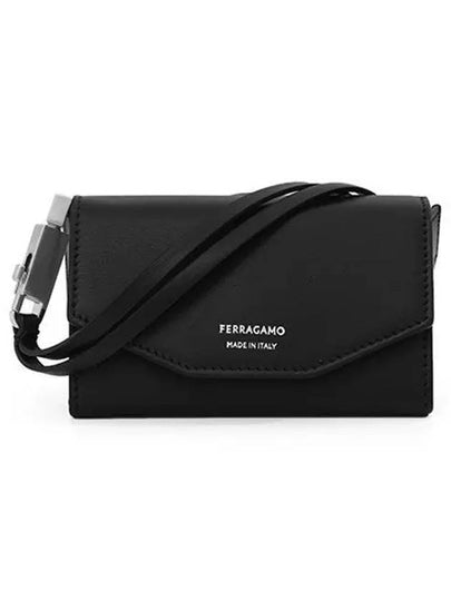 Strap Object Holder Pouch Bag Black - SALVATORE FERRAGAMO - BALAAN 2