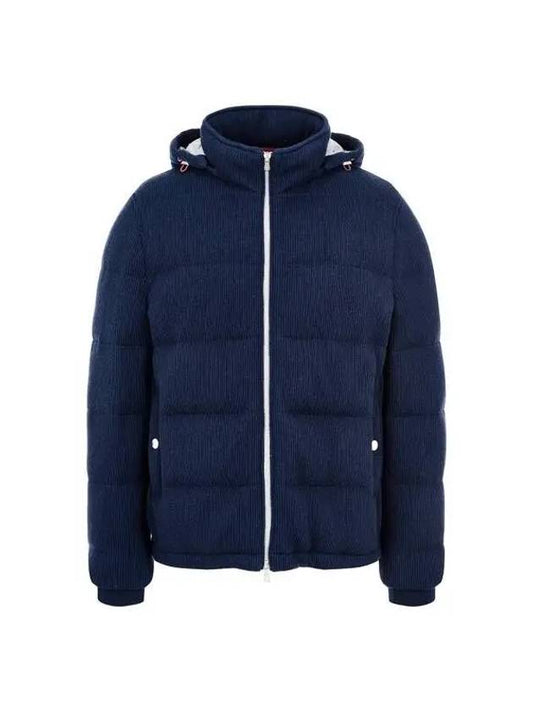 Men s Cashmere Knit Goose Down Padded Jacket Navy 271644 - BRUNELLO CUCINELLI - BALAAN 1