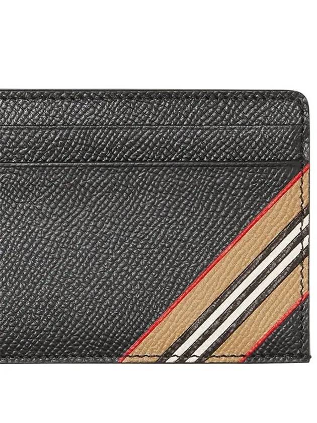 Icon Stripe Grainy Leather Card Wallet Black - BURBERRY - BALAAN 4