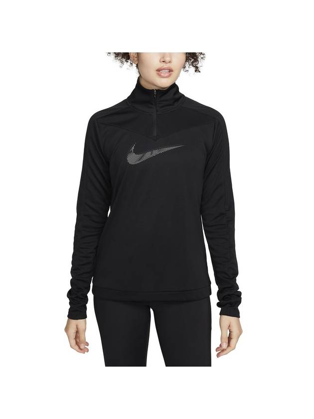 Nike Dri-FIT Swoosh Long Sleeve T-Shirt Black - NIKE - BALAAN 1