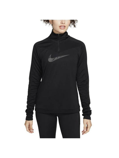 Nike Dri-FIT Swoosh Long Sleeve T-Shirt Black - NIKE - BALAAN 2