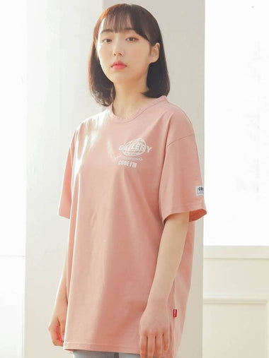 Earth Logo Printing Overfit Short Sleeve T-Shirt Pink - CODE I'M - BALAAN 1