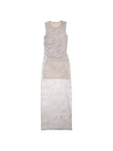 Printed Sleeveless Long Dress Grey - HELMUT LANG - BALAAN 1