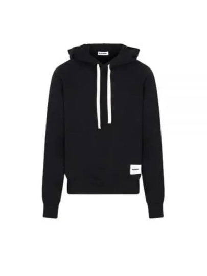 Plus Logo Patch Popover Hoodie Black - JIL SANDER - BALAAN 2