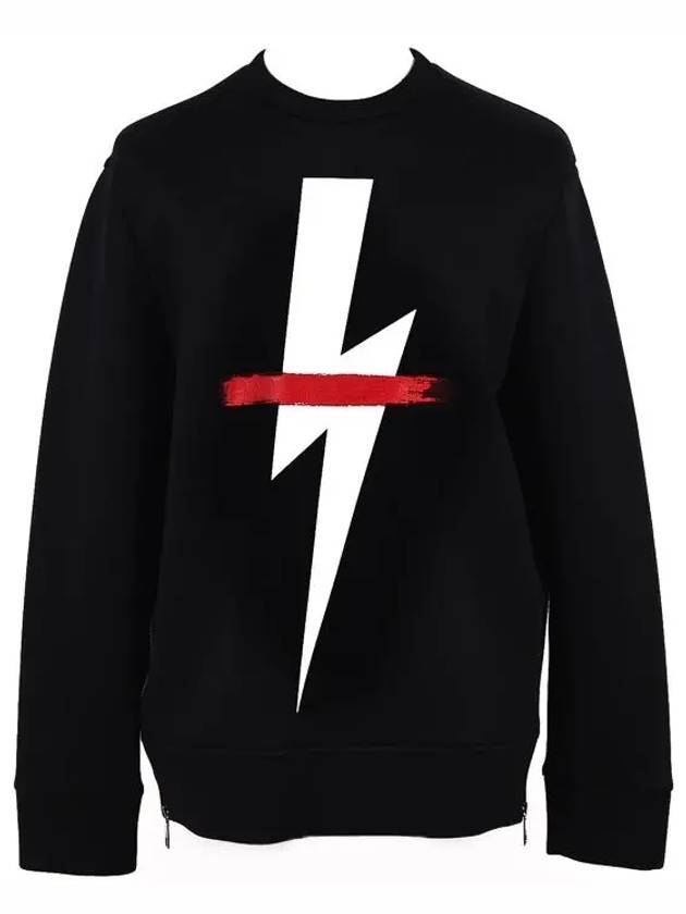 Lightning Double Jersey Sweatshirt Black - NEIL BARRETT - BALAAN 1