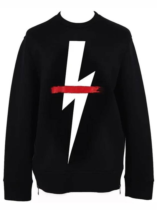 Lightning Double Jersey Sweatshirt Black - NEIL BARRETT - BALAAN 1