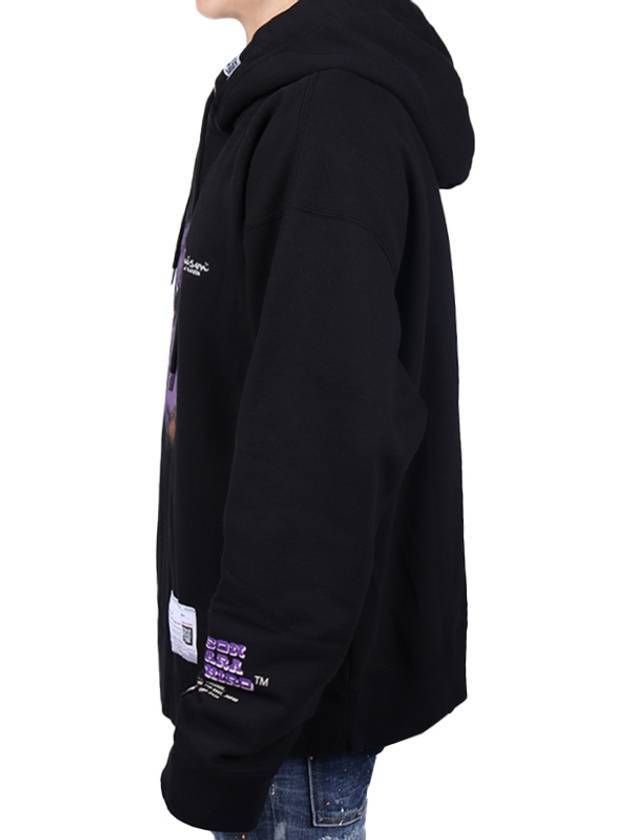 Men's Logo Graphic Drawstring Hoodie Black - MAISON MIHARA YASUHIRO - BALAAN 5