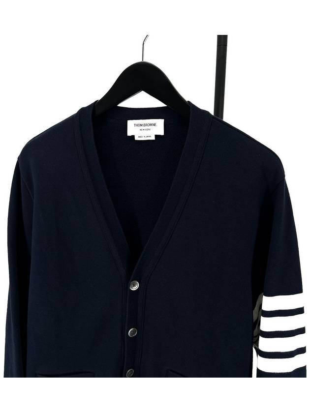 Cotton diagonal armband cardigan navy size 4 - THOM BROWNE - BALAAN 3