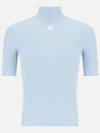 Re-Edition Short Sleeves Rib Knit Top Blue - COURREGES - BALAAN 1