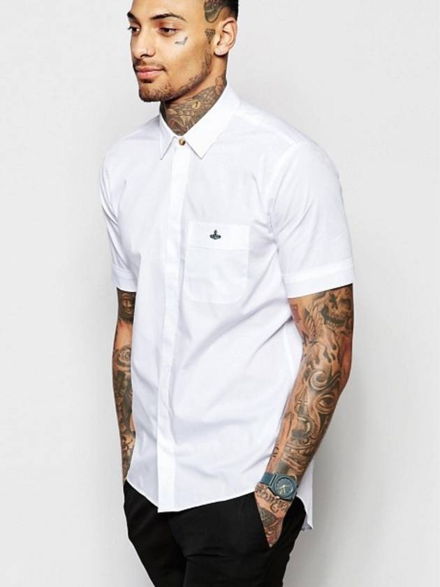 Vivienne Westwood orb logo White Short Sleeve Shirt - VIVIENNE WESTWOOD - BALAAN 5