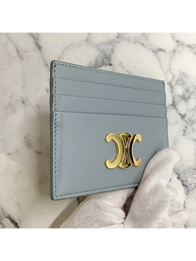 Triomphe Shiny Calfskin Card Holder Ice Blue - CELINE - BALAAN 6