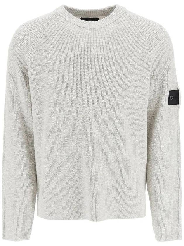 Shadow Project Wappen Patch Badge Knit Top Grey - STONE ISLAND - BALAAN 1