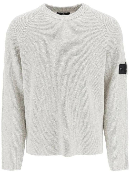 Shadow Project Waffen Patch Badge Knit Top Grey - STONE ISLAND - BALAAN 1