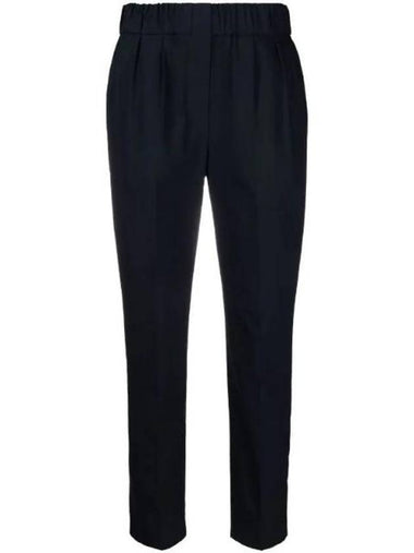 Women's Cotton Straight Pants Navy - BRUNELLO CUCINELLI - BALAAN 1