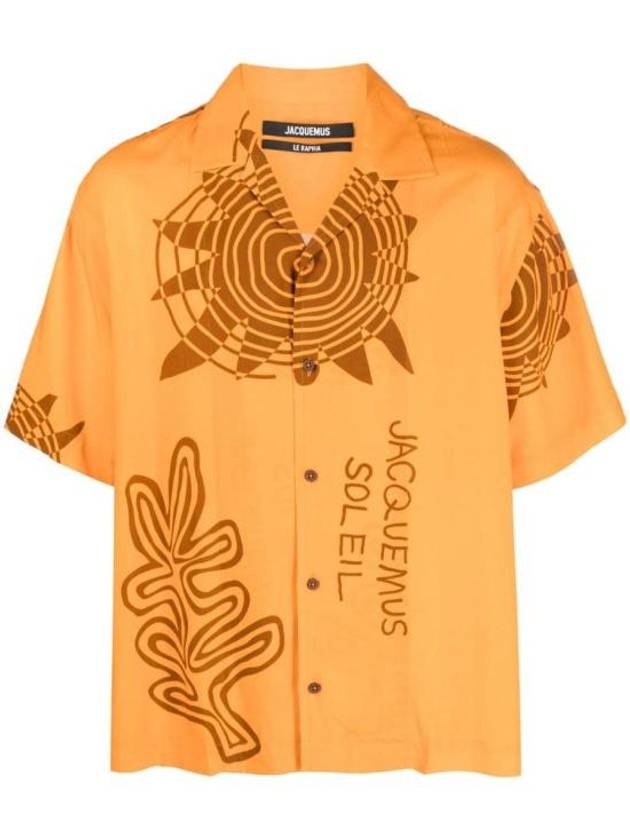 Men's La Chemise Jeans Print Short Sleeve Shirt Orange - JACQUEMUS - BALAAN 1