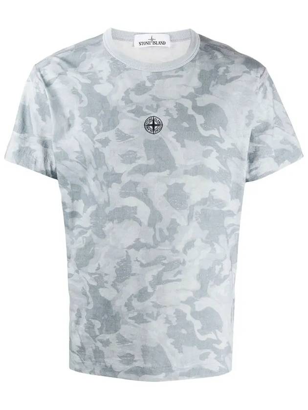 Logo Camouflage Short Sleeve T-Shirt Grey - STONE ISLAND - BALAAN 2