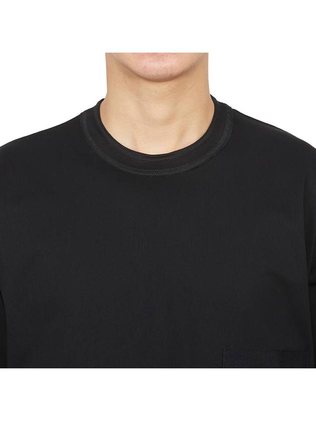 Pocket Detail Cotton Sweatshirt Black - SACAI - BALAAN 8