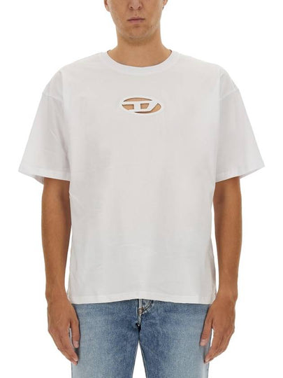 T Boxt OD Logo Cutout Short Sleeve T-Shirt White - DIESEL - BALAAN 2